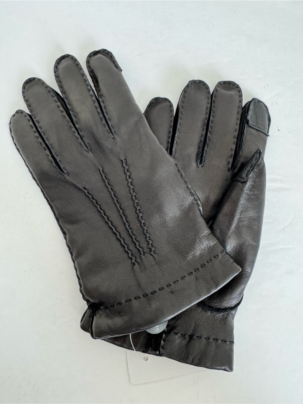 NWT Brooks Brothers cashmere lined leather gloves Black mens medium